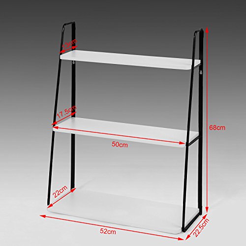 SoBuy® Wandregal Hängeregal Badregal Bücherregal 52 x 22 x 68cm FRG176-W - 2