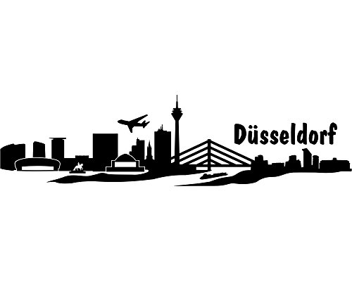 Autoaufkleber Düsseldorf Aufkleber Skyline in 8 Größen und 25 Farben (20×5,1cm schwarz) - 5