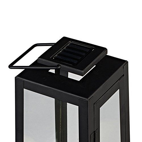 LED Metall Solarlaterne Yarra mit Kerze 29,5cm hoch Außenbereich Lights4fun - 5