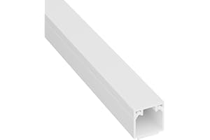 D-Line Goulotte Carrée, Cache-câble auto-adhésif, Gestion et masquage de câbles simples - 1 x 16 mm (L) x 16mm (H) - sections de 1 mètre – Blanc