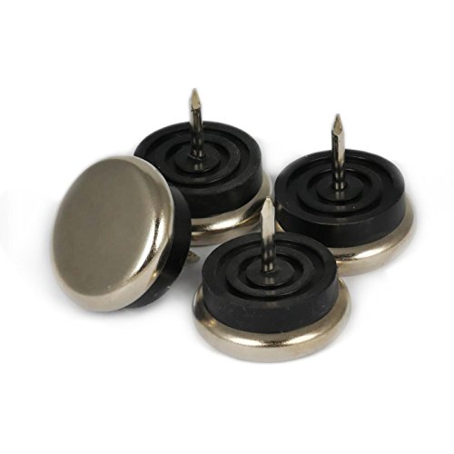 Protectores metálicos de alta calidad con clavo y amortiguadores gomas de búfer, 25 mm Ø, 5 mm espesor - 4 unidades