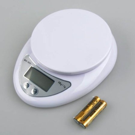 SODIAL(Wz.) Hohe Qualitaet Kueche Guter Helfer Digital Kuechenwaage Digital-Waage Lebensmittel Diaet Briefwaage 5kg IN Weiss - 4