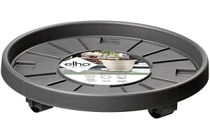 elho Universal Planttaxi 40 - Untersetzer für Innen, Außen und Zubehör - Ø 38.2 x H 6.5 cm - Schwarz/Anthrazit