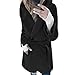 Produktbild SHOBDW Damen Warm Künstlich Wolle Mantel Winterjacke Langarmshirt Revers Winter Webpelz Cardigan Strickjacke Frauen Solid Schnür Tops Strickmantel Oberteile Bluse Tunika Herbst Jacke
