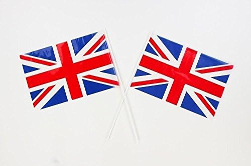 Toyland® Pack Of 6 Hand Waving Great Britain/Union Jack Flags - 32 cm Width - His Majesty the King British Decorations