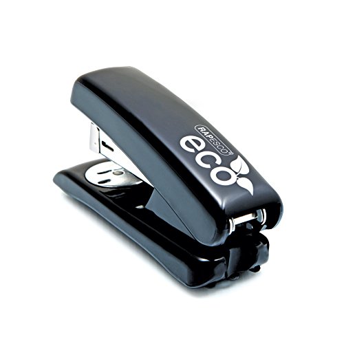 Rapesco Eco - Grapadora peque  a fabricada en material reciclado  20 hojas de capacidad  usa grapas 26 6 y 24 6 mm  color negro
