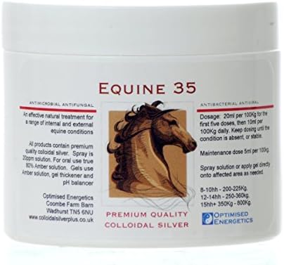 Equine 35 - Premium Quality True Amber 80% Colloidal Silver Gel - 200 ml Tub- Naturally Antiviral, Antibacterial and Antifungal