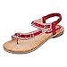 Produktbild Clacce Sandalen Damen Sommerschuhe,Frauen Künstlicher Strass T-Strap Sommer Schuhe Schuh Damenschuhe Flip Flops Shoes Sandaletten Frauen Flache Offene Freizeitschuhe Strandschuhe