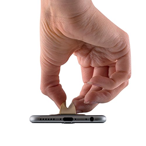 kwmobile Finger-Halterung Slim Smartphone Halter fÃ¼r die Hand, fÃ¼r verbesserte Einhandbedienung - FÃ¼r iPhone 6 Plus, Samsung Galaxy S6, Sony Xperia und mehr in Gold