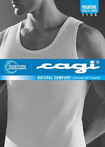6 Tank Top Tank Top Men Wide Shoulder CAGI Art 1106 White 100% Cotton 4 5 6 7 8 (7)