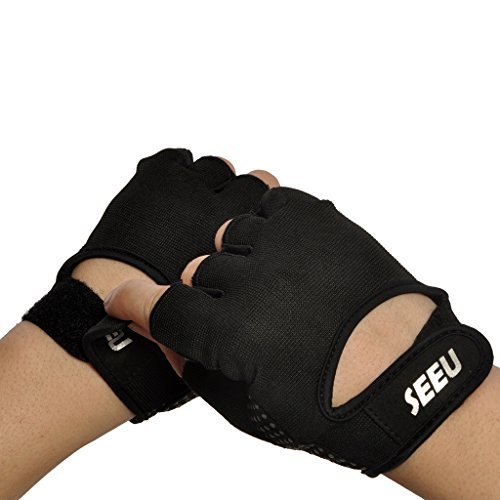 SEEU Damen Herren Gewichtheben Handschuhe Fitnesshandschuhe Trainingshandschuhe für Krafttraining, Workout, Bodybuilding, 5 Farben, Gr.XS bis L - 4