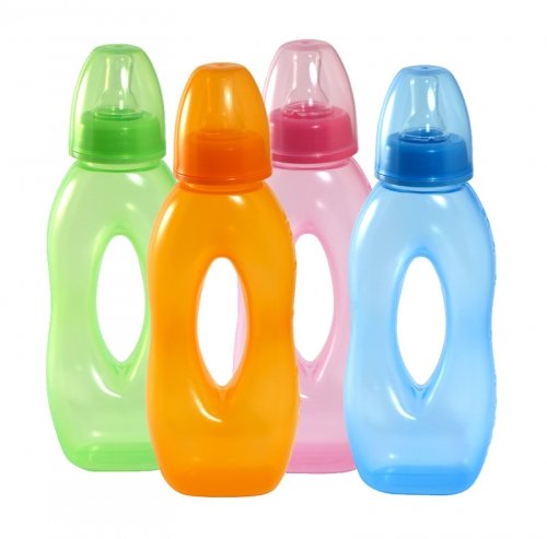 250ml Gripper Baby Bottle Feeding Juice Milk Water Toddler Blue (BLUE)