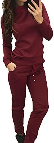 Scothen Women's Trainingsanzug Print Sweatshirt Sweatpants Sport Suits Jogging Suit Longsleeve Sweater Sport Suits Trainingsanzug Sweatshirt Hoodies Jogginganzug Trousers + Jacket Fitness 2Pcs