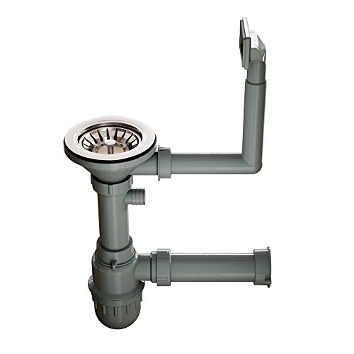 Einbauspüle Sossai SEBA-O840 inkl. Siphon und Montage Zubehör | Form: Oval, 1-Becken, 1 Ablage | Maße: 840 x 440 mm, Tiefe: 180 mm | Material: Edelstahl - 4