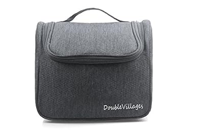 DoubleVillages Trousse De Toilette Femme et Homme à Suspendre /Cosmétique Trousse de Voyage /Sac à Rangement Maquillage Voyage / wash bag Trousse de Make up Organisateur Sac / Sac Organisateur Voyage Imperméable-Gris