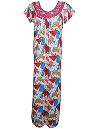 Indiatrendzs Women Hosiery Maxi Nighty Printed Sleepwear Night Gown (Chest 44)