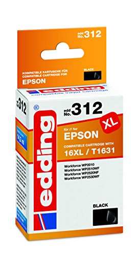 edding 18-312 Druckerpatrone, Ersetzt: Epson T1631, Einzelpatrone, schwarz