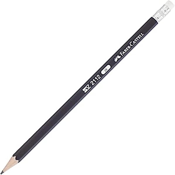 Faber Castell 2112 HB Graphite Pencil With Eraser Pencils - Black