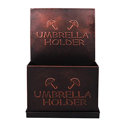 HYX Rústico Metal paragüero - rústica Handcrafted sostenedor del Paraguas for el hogar Interior y Exterior.Resistente a la corrosión Negro Umbrella Rack y Soporte de Hierro Paraguas Cubo