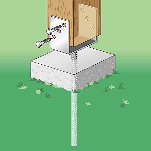GAH-Alberts 214258 U-Pfostenträger mit Betonanker aus Riffelstahl – feuerverzinkt, lichte Breite: 81 mm - 2