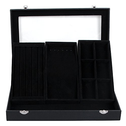 Songmics Schmucklade Schmuckkästchen drei einzelne abnehmbare Fächer für für ca.30 Ringe mit 6 Fächer Für 6 Armbänder und Ketten JDS306 - 4