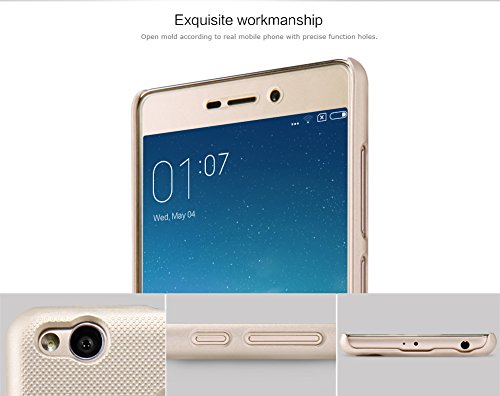 Nillkin Frosted Shield - Carcasa Trasera Protectora y Antideslizante   Film de Pantalla para Xiaomi Redmi 3 Pro   3s - Dorado