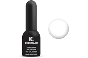 DIDIER LAB - Premium Fiber Base Gel de Uñas Octagon Clear Sin HEMA ni TPO - Capa Base para Pintauñas Semipermanentes con Vitaminas - Fuerte y Flexible – Gel para Uñas Problemáticas - 10ml