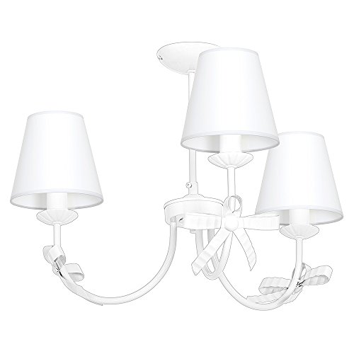 Preisvergleich Produktbild KOKARDKA III Weiß Kinderzimmerleuchte Kinderzimmerlampe Hängelampe Deckenleuchte Deckenlampe Kronleuchter