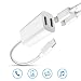 Produktbild Dual Lightning Adapter Splitter, Kopfhörer Audio und Lightning Adapter Ladekabel mit Dual-Blitz-Ports für iPhone 7/7 Plus/8/8 Plus/X und iOS 10.3 oder später … (weiß)