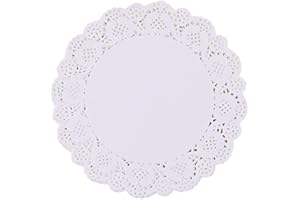 TWEAL Centrini di Carta Rotondo Merletto Carta Sottobicchieri,100 pezzi Bianco Pizzo Centrini Rotondi Torta di Imballaggio Pads Stoviglie di Nozze Decorazione 6.5 Pollici