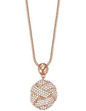 ESPRIT Glamour Damen-Kette mit Anhänger ES-LILAIA ROSE teilvergoldet Zirkonia transparent - ESNL02752C800
