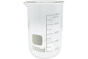 1 x Laboratoriekemi G3.3 borosilikatglas låg kopp för laboratoriekemi, tung form, värmebeständig, graderad, storlek 100/25/25