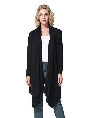 Book's Cover ofYidarton Femme Cardigan Ouvert Gilet Longue Veste Irrégulier Lâche Manches Longues Outwear Manteau en Cardigan Mi Saison Automne Printemps