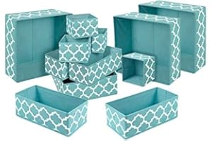 VERONLY Schubladen Ordnungssystem Schrank Organizer Kleiderschrank, Aufbewahrungsboxen für Kleidung, Faltbare aufbewahrungsbox für socken, Unterwäsche, Krawatten, 12er-Set (Blau)