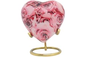 Bold & Divine Urne in Herzform, mit Ständer und Premium-Box, kleine Urne für Asche – Ehren Sie Ihre Liebsten mit Urne in Herzform – perfekt für Erwachsene und Säuglinge