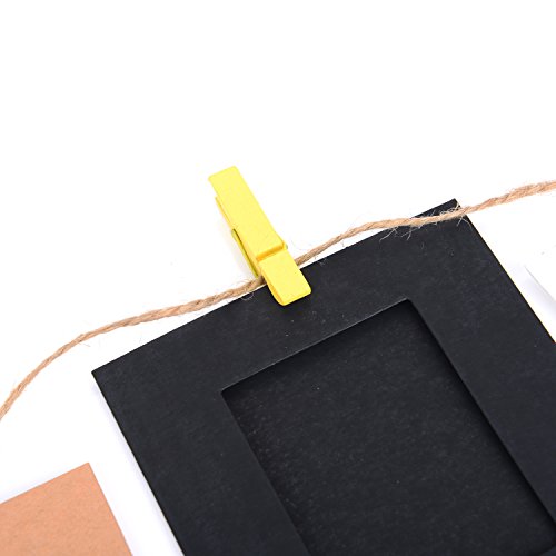 eBoot 20 Stück Papier Fotorahmen Film Dekor Grenzen Bild Matten mit 20 Stück Holzklammer und 2 Stück Garn - 6