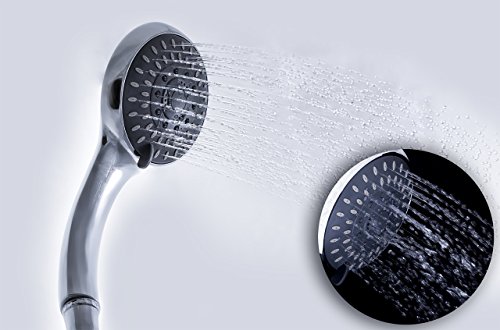 Duschhandbrause, Dusch Handbrause Duschkopf verchromt, hochwertig, extra leicht, 5 Dusch-Funktionen - 2