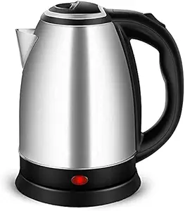 Pink Pepper Electric Kettle 1.8 Litre, 1500W, Stainless Steel Body, Perfect for Boiling Water, Tea, Soup etc., 1 Year Warranty, Silver Black