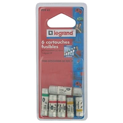 Legrand LEG92941 Ensemble 6 cartouches fusibles pour tableau d'abonné sans voyant