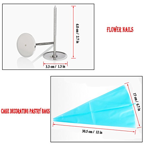 BOJIN Spritztüllen 38 Teiliger Set mit Spritzbeutel Blumennagel Dekoration Set perfekt für Kuchen Torten - 7