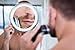 Sanheshun 10X Magnifying Lighted Travel Makeup Mirror,Touch Activated, Locking Suction Mount, Battery Operated, Round