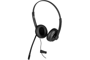 Yealink YHS34 Dual - Casque Large Bande avec Coussinets d'oreille en Cuir pour téléphones IP