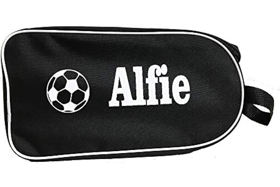 PROSTYLE SPORTS Personalised Football Boot Bag, Shoes bag (Black/White) (Football)
