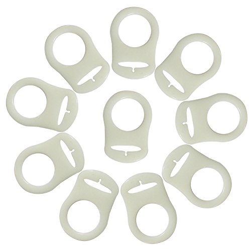 Preisvergleich Produktbild Gosear 10PCS Silikon Adapter Halter Ringe für MAM Baby Schnuller Weiß