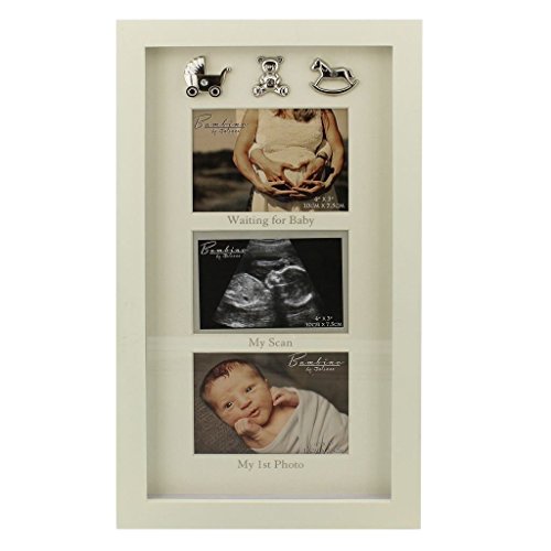 Triple Baby Scan Photo Frame Gift With 3D Icons Baby Shower
