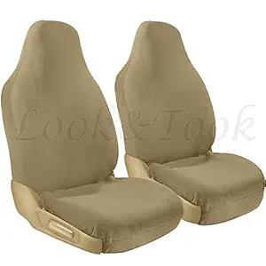 Look&Took Pure Cotton Front Towel seat Cover for Datsun GO T (O) CVT (Beige)