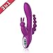 Produktbild 3 in 1 G-punkt Klitoris Anal Rabbit Dildo Vibratoren mit 7 Modi Stimulator - Adorime Vibrator Dual Motoren medizinisches Silikon Wasserdicht Vibrating Sexspielzeug für Sie Frauen und Paare