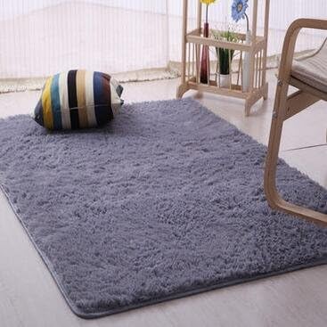 KOOCO 3Cm Thick Plush Silky Non-Slip Door Floor Baby Play Camping Mat Water Absorption Rug And Car Carpets For Living Room Bedroom, Light Grey, 600Mm X 1200Mm