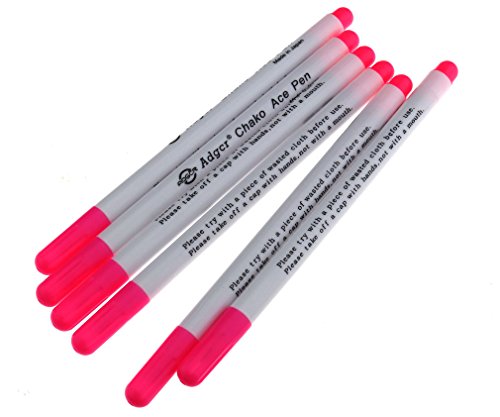 12x Markierstift für TextilienTrickmarker wasserlöslich selbstlöschend rosa blau - 4