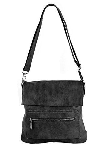 Bag Street , Sac pour femme à porter à l'épaule Noir gris/noir